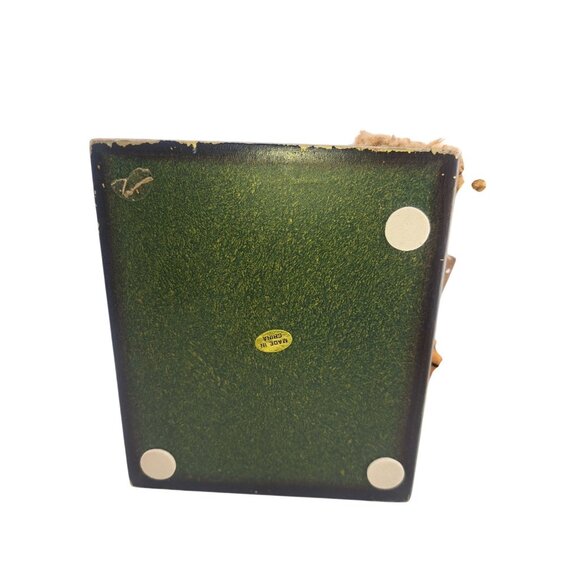 VTG Teddy Bear Bookends Plush Nursery Cottagecore Decor Wooden Base Boyds - Picture 2 of 11